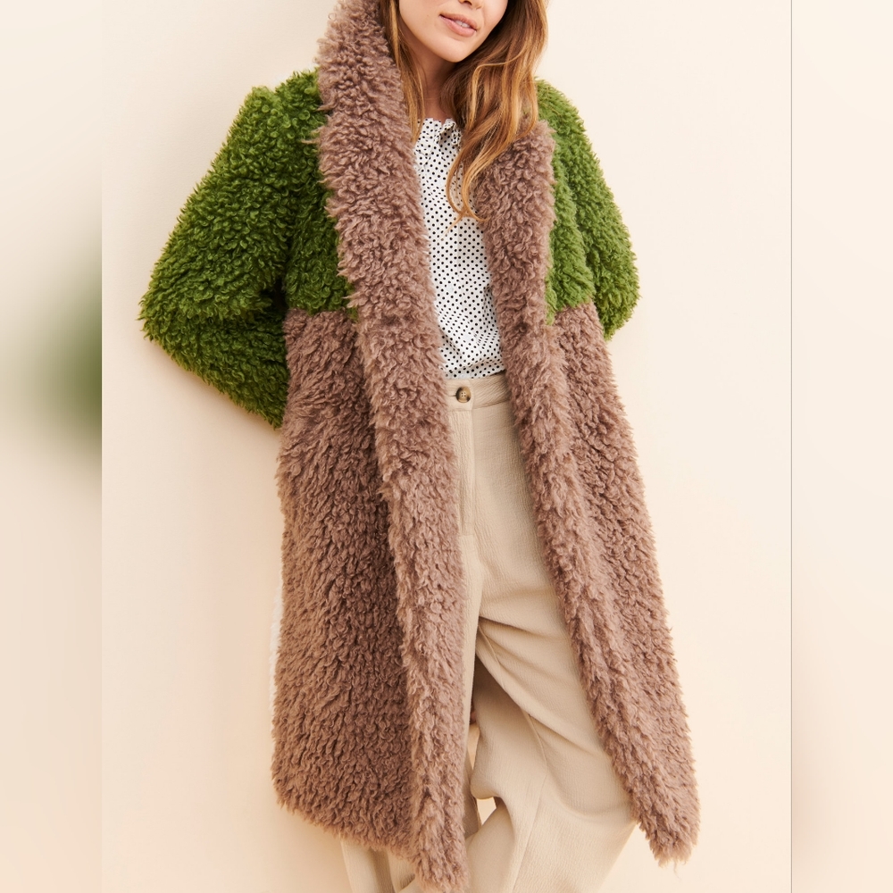 NWT ANTHRO | Hutch Colorblock Teddy Coat - Picture 2 of 13